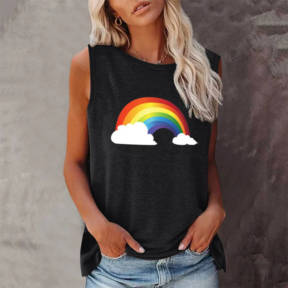 Camiseta sem manga rainbow